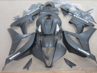 Best 2007-2008 Honda CBR600RR Motorcycle Fairing - Matte Black White Decals