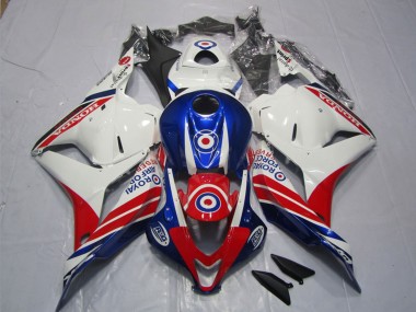 Best 2009-2012 Honda CBR600RR Motorcycle Fairings - White Blue Red