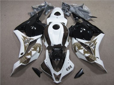 Best 2009-2012 Honda CBR600RR Motorcycle Fairings Kits - White Glossy Black