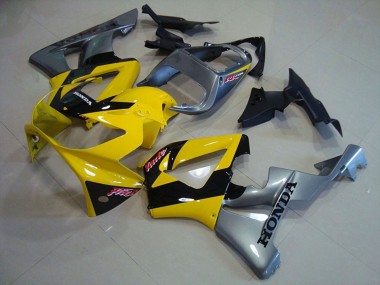 Best 2000-2001 Honda CBR900RR 929 Motorcycle Fairings - Yellow Silver Glossy Black