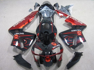 Best 2004-2005 Kawasaki ZX10R Motorcycle Fairings - Black Red Racardi