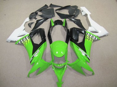 Best 2008-2010 Kawasaki ZX10R Motorcycle Fairing Kits - White Green Black