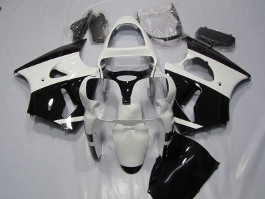 Best 2000-2002 Kawasaki ZX6R Motorcycle Fairings - White Glossy Black