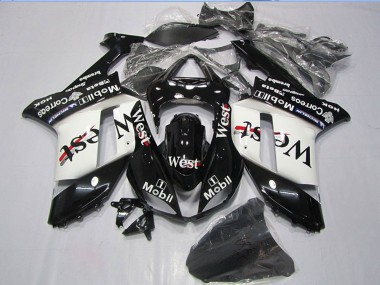 Best 2007-2008 Kawasaki ZX6R Motorcycle Fairings - Black West Mobil