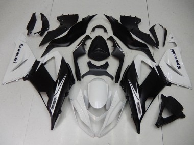 Best 2013-2018 Kawasaki ZX6R Motorcycle Fairings Kits - White Matte Black
