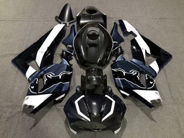 Best 2013-2023 Honda CBR600RR Motorcycle Fairings - Black Carbon Fiber White Blue Bull