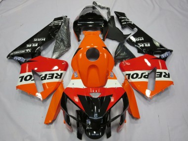 Best 2005-2006 Honda CBR600RR Motorcycle Fairing - Orange White Red Glossy Black Repsol