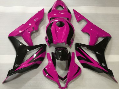 Best 2007-2008 Honda CBR600RR Motorcycle Fairing - Pink Glossy Black OEM Style