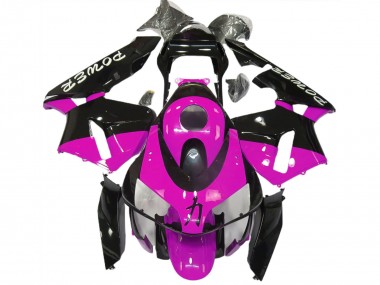 Best 2003-2004 Honda CBR600RR Motorcycle Fairings - Hot Pink Glossy Black Power