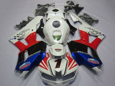 Best 2013-2023 Honda CBR600RR Motorcycle Fairings - White Red Blue Black Number 1