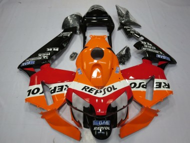Best 2003-2004 Honda CBR600RR Motorcycle Fairings - Orange White Red Glossy Black OEM Style Repsol