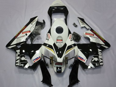 Best 2003-2004 Honda CBR600RR Motorcycle Fairings - White Yellow Glossy Black HRC Playboy