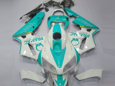 Best 2005-2006 Honda CBR600RR Motorcycle Fairings - White Teal Pramac