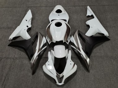 Best 2007-2008 Honda CBR600RR Motorcycle Fairings - White Matte Black