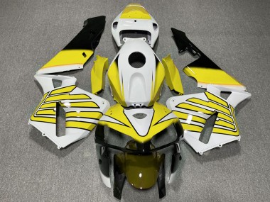 Best 2005-2006 Honda CBR600RR Motorcycle Fairings - Yellow and White Wings