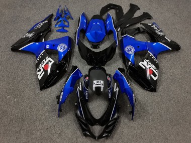 Best 2009-2016 Suzuki GSXR 1000 Motorcycle Fairings - Black and Blue with Custom Logo