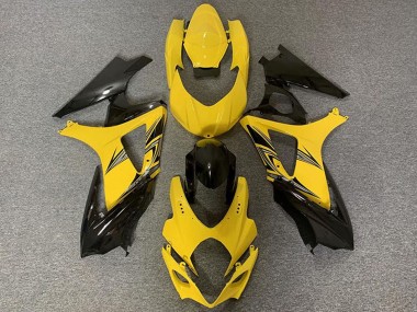 Best 2007-2008 Suzuki GSXR 1000 Motorcycle Fairings - Yellow Glossy Black