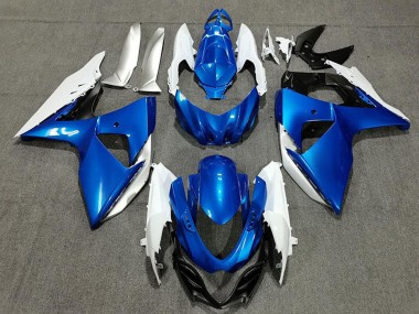 Best 2009-2016 Suzuki GSXR 1000 Motorcycle Fairings - Blue White Silver Black