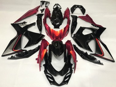 Best 2009-2016 Suzuki GSXR 1000 Motorcycle Fairing - Glossy Black Red