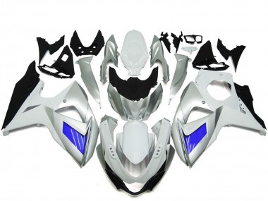 Best 2009-2016 Suzuki GSXR 1000 Motorcycle Fairing - White Blue