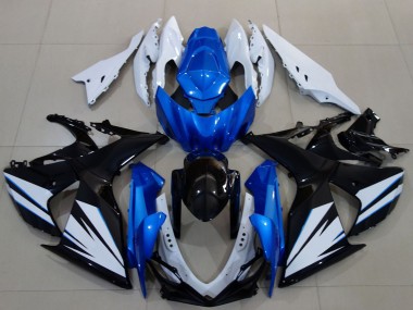 Best 2009-2016 Suzuki GSXR 1000 Motorcycle Fairing - White Blue Black