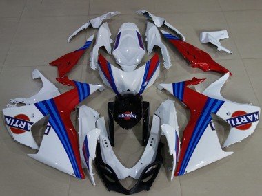 Best 2009-2016 Suzuki GSXR 1000 Motorcycle Fairings - White Blue Red Martini