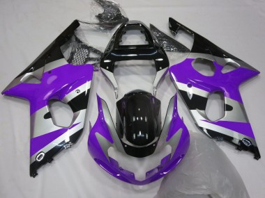 Best 2000-2002 Suzuki GSXR 1000 Motorcycle Fairings - Purple Silver Glossy Black OEM Style