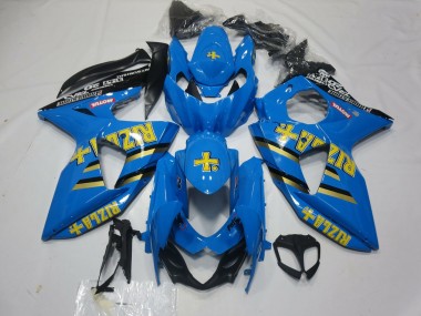 Best 2009-2016 Suzuki GSXR 1000 Motorcycle Fairings - Blue Gold Black Rizla
