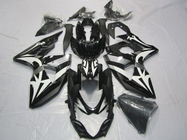 Best 2009-2016 Suzuki GSXR 1000 Motorcycle Fairings - Black White