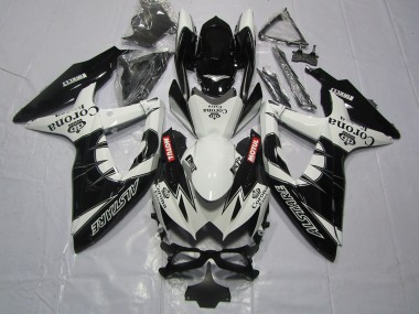 Best 2008-2010 Suzuki GSXR 600 / GSXR 750 Motorcycle Fairing - White Black Alstare Corona Motul