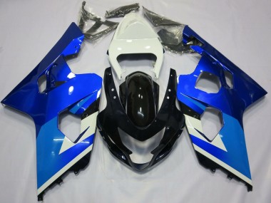 Best 2004-2005 Suzuki GSXR 600 / GSXR 750 Motorcycle Fairings - White Blue Black