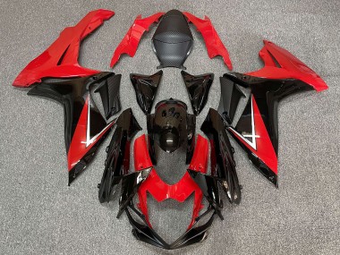 Best 2011-2024 Suzuki GSXR 600 / GSXR 750 Abs Motorcycle Fairing - Red Glossy Black