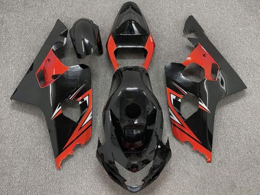 Best 2004-2005 Suzuki GSXR 600 / GSXR 750 Motorcycle Fairings - Glossy Black Red