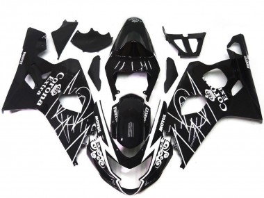 Best 2004-2005 Suzuki GSXR 600 / GSXR 750 Motorcycle Fairings - Glossy Black White Corona Style