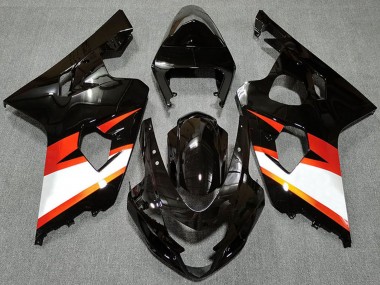 Best 2004-2005 Suzuki GSXR 600 / GSXR 750 Motorcycle Fairings - Glossy Black Orange White