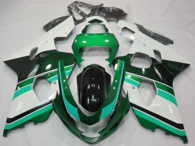 Best 2004-2005 Suzuki GSXR 600 / GSXR 750 Motorcycle Fairings - Glossy Green Green White