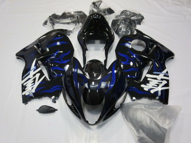 Best 1996-2007 Suzuki GSXR 1300 Motorcycle Fairings - Blue Swirl