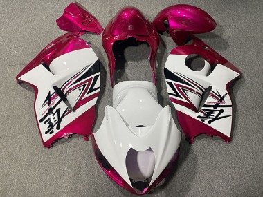 Best 1996-2007 Suzuki GSXR 1300 Motorcycle Fairings - Glossy White Pink