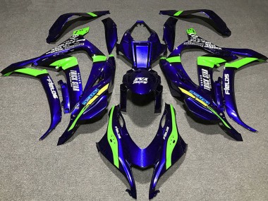 Best 2016-2020 Kawasaki ZX10R Motorcycle Fairings - Deep Blue Green Trick Star Eva Racing