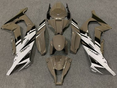 Best 2011-2015 Kawasaki ZX10R Motorcycle Fairings - Brown White Black