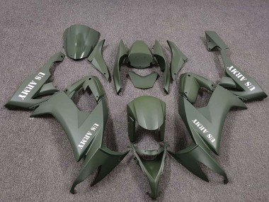 Best 2008-2010 Kawasaki ZX10R Motorcycle Fairings - US Army Green