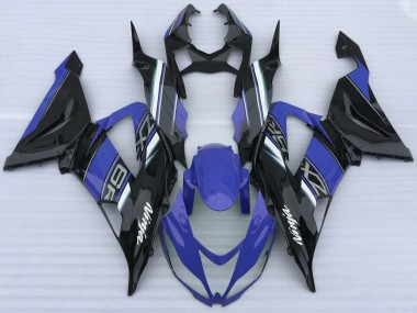 Best 2013-2018 Kawasaki ZX6R Motorcycle Fairings - Blue Black White