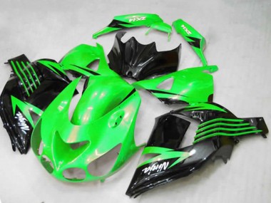Best 2012-2024 Kawasaki ZX14R Motorcycle Fairings - Green Glossy Black White Ninja