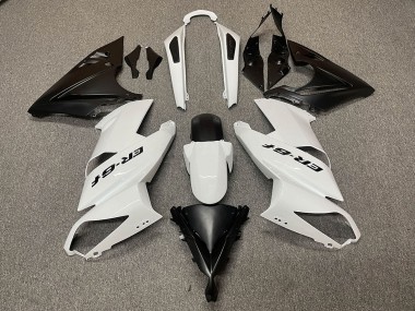 Best 2009-2011 Kawasaki Ninja ER6F Motorcycle Fairings - White Matte Black