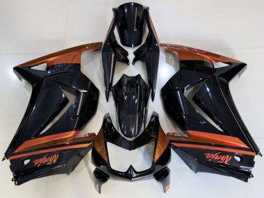 Best 2008-2012 Kawasaki Ninja 250 Motorcycle Fairings - Glossy Black Orange