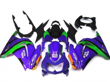 Best 2008-2012 Kawasaki Ninja 250 Motorcycle Fairings - Purple Orange Green Black