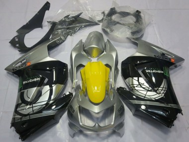 Best 2008-2012 Kawasaki Ninja 250 Motorcycle Fairings - Silver Yellow Glossy Black