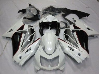 Best 2008-2012 Kawasaki Ninja 250 Motorcycle Fairings - White Glossy Black