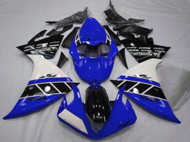 Best 2012-2014 Yamaha R1 Motorcycle Fairings - White Blue Glossy Black