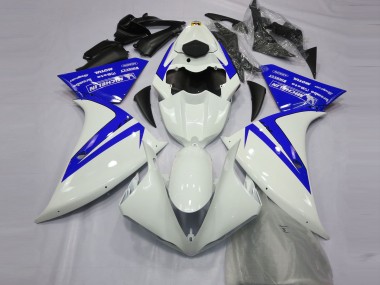 Best 2012-2014 Yamaha R1 Motorcycle Fairings - White Blue